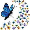 Produktbild: Reißzwecken 50 Stück Farbe 3D Schmetterlings Pinnadeln Deko Reißnägel Niedlic...