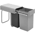 Produktbild: Abfallsammler DOUBBY anthrazit/grau mit Teilauszug 30 Liter (2x15) ab 30 cm Schrankbreite - Schwarz