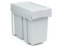Produktbild: Abfallsorter alugrau mit Vollauszug 30 Liter (2x15) ab 30 cm Schrankbreite