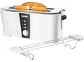 Produktbild: Unold 4 Scheiben Doppel Langschlitz Toaster mit Brötchenaufsatz Edelstahl 1400W