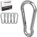 Produktbild: 6er Set Karabiner-Haken 4 x 40 mm - Karabiner mit Schnappverschluss bis 40 kg...