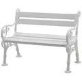 Produktbild: PROREGAL® Gartenbank CURACAO aus Kunststoff Parkbank Sitzbank Garten Balkon Terrasse weiß 115 cm x 85 cm x 60 cm