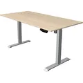 Produktbild: Kerkmann Move 1 elektrisch höhenverstellbarer Schreibtisch ahorn rechteckig, T-Fuß-Gestell silber 160,0 x 80,0 cm