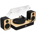Produktbild: House of Marley Marley EM-JT304-SB Revolution Bluetooth Turntable + Lautsprecher Plattenspieler (Riemenantrieb, Bluetooth®, inkl. 2 Lautsprecher, Audio-Technica Tonabnehmer & 3 Geschwindigkeiten) braun