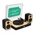 Produktbild: House of Marley Revolution Plattenspieler Bluetooth mit Lautsprechern - Nachhaltig gefertigter Schallplattenspieler mit kabelgebundenen Lautsprecher Boxen, Vinyl Player mit Regallautsprechern