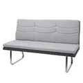 Produktbild: Mendler Sitzbank HWC-G54, Esszimmerbank Bank, Stoff/Kunstleder Edelstahl gebürstet - grau Bank 160cm