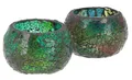 Produktbild: 2  handgearbeitete Glas Mosaik Windlichter, romantisches Windlicht, Mosaik Teel