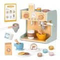 Produktbild: OOOK Kaffeemaschine Kinder Holz, 28 Teile Kinder Kaffeemaschine mit Sound, Kinderküche Zubehör Spielzeug Kaffeeservice für Mädchen und Jungen ab 3 Jahre