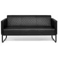 Produktbild: hjh OFFICE Lounge-Sofa 3-Sitzer Aruba Black Kunstleder Polstersofa Couch modern mit Metallgestell, 159 x 78 x 71 cm, Schwarz