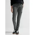 Produktbild: Cargohose CECIL, Damen, Gr. XL, Länge 28, schwarz, Stoff, 67% Polyester, 30% Viskose, 3% Elasthan, gemustert, normal normal, Hosen Cargohose, im Joggstyle