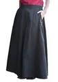 Produktbild: Battle-Merchant Mittelalterlicher Rock Damen Baumwolle | bodenlang und weit ausgestellt in div Farben S-XXL | Mittelalter LARP Kleidung Magd Wikinger (Schwarz, L)
