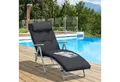 Produktbild: Outsunny Gartenliege Mit Kissen Garten Stoff 137 x 63,5 x 100,5 cm, Liege, 1 St., Sonnenliege, Sonnenliege 7-stufig Verstellbar Klappbar Metall Schwarz