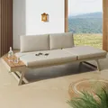 Produktbild: riess-ambiente Verstellbare Gartenlounge MODULAR MIAMI 230cm champagner greige Gartensofa oder Gartenliege