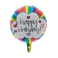 Produktbild: Party Factory Folienballon - Happy Birthday - bunter Regenbogen Luftballon, Ø 45 cm, Konfetti Ballon, Geburtstag, Heliumballon