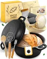 Produktbild: Gusseisen Topf Brot Backen im XXL Set  Brotbackform mit Deckel inkl. Gärkorb,...