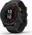 Produktbild: GARMIN fenix7 Pro Solar - GPS-Smartwatch (125 - 208 mm, Silikon, Schwarz/Schiefergrau) (010-02777-01)