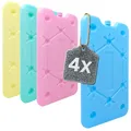 Produktbild: com-four® 4X Extra flaches Kühlakku - Platzsparend und ideal für Kühlbox und Kühltasche - Großes Kühlelement (4 Stück - mittel)