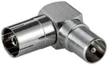 Produktbild: Metall-Winkeladapter Koaxial Stecker auf Koaxial Kuppl.