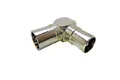 Produktbild: 1x 90° Koax-Winkeladapter, Stecker-Buchse aus Metall TV-Dosen Adapter.