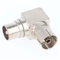 Produktbild: Goobay Koax-Winkeladapter: Koax-Buchse > Koax-Stecker 90° - Adapter-Stecker aus