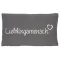 Produktbild: Lieblingsmensch Kissen 30x50 cm Flauschig gefülltes Kuschelkissen grau mit Au...
