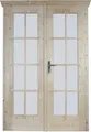Produktbild: Doppeltür für Gartenhaus 45 mm SKAN HOLZ vollverglast 117,5x186,5 cm natur