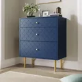 Produktbild: Flieks Kommode Sideboard mit 3 Schubladen Fischschuppenmuster 75*40*89cm Marineblau