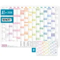 Produktbild: Wandkalender 2026 - A1+ / 89cm x 63cm gefalzt + Extra A4-Übersicht / Rainbow / H