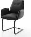 Produktbild: DELIFE Freischwinger Zoa-Flex Echt-Leder Schwarz Freischwinger flach Schwarz Taschenfederkern