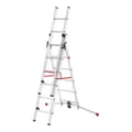 Produktbild: Hailo S100 ProfiLOT Aluminium Kombileiter 3-teilig 2x6 + 1x5 Sprossen