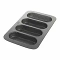 Produktbild: Birkmann Laib und Seele Backform für 4 Hot Dog Brötchen Stahlblech 35x22x3 cm