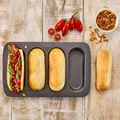 Produktbild: Hot Dog Baguette Brötchen Backform Backblech Laib & Seele 35cm Birkmann + Rezept