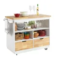 Produktbild: SoBuy Design Küchenwagen mit Arbeitsplatte Kücheninsel Küchenschrank FKW107-WN