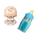 Produktbild: 2 Stück Baby Formballon Baby Junge Folienballon Fläschchen Its a Boy Blau Gen...