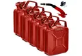 Produktbild: BW Benzinkanister Metall Kraftstoffkanister 5x 5 L mit Ausgießer - Rot - RAL 3000 (mit Ausgießer, Made in Europe), TÜV-geprüft und UN-Zulassung