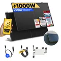 Produktbild: Balkonkraftwerk 1000W Solaranlage mit Wand/Gartenhaus Halterung Steckerfertig Komplettset Photovoltaik Anlage 800W, Kabellänge: 10m, Solakon