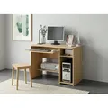 Produktbild: VOGL Möbelfabrik Schreibtisch Sam, mit Tastaturauszug & Towerfach, geschwungene Tischplatte, Breite 91 cm beige