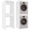 Produktbild: CDF Badezimmerschrank Hochschrank für Waschmaschine und Trockner – Regal für Bad oder Waschküche – Funktionales Aufbewahrungsmöbel – Platzsparend mit verstärktem Einlegeboden – Pola Weiß