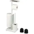Produktbild: eluno Stand-WC-Garnitur 4in1, freistehende Toilettengarnitur inklusive WC-Bürste, 2 Ersatzbürstenköpfe, (Ersatz-) Rollenhalter für 3 Rollen, Ab...