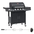 Produktbild: TAINO RED 4+1 Gasgrill Set mit Drehspieß BBQ Grillwagen Rotisserie-Set Fleischspieß 4 Brenner