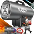 Produktbild: MASKO® Gasheizgebläse Gasschlauch & Druckminderer für handelsübliche Gasflaschen - Dunkelgrau