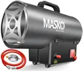 Produktbild: Masko® Gasheizgebläse Gasheizer Heizkanone Gasheizstrahler 10 KW Bauheizer Gas Heizgerät heizstrahler Heißluftgenerator inkl. Gasschlauch & Druckminderer Heizgebläse für handelsübliche Gasflaschen