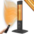 Produktbild: ICQN Stand Heizstrahler mit Fernbedienung, 2300 Watt, Infarot, Infarotheizung für Innen- & Außenbereich, Standheizstrahler, Standgerät, IP20, Digitalanzeige