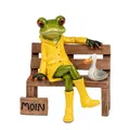 Produktbild: Dekofigur Frosch Moin auf Bank mit Möwe 13cm Formano Froschhausen
