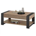 Produktbild: Felipe Couchtisch in Artisan Eiche Optik, Schwarz - Moderner Sofatisch mit Schublade für Ihr Wohnzimmer - 108 x 42 x 60 cm (B/H/T)