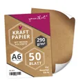 Produktbild: Kraftpapier I Rückseite weiß beschichtet I DIN A6 290g/m² I 50 Blatt I dv_813