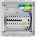 Produktbild: Sicherungskasten Hager Unterputz Verteilerkasten 1x12 Module 8xMCB 1xRCCB VDE verdrahtet Verteilerschrank Sicherungen 356x348x98mm Doktorvolt