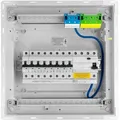 Produktbild: Sicherungskasten Unterputz Verteilerkasten 1-reihig 12 Module 8xmcb 1xrccb Vde Unterverteilung Verdrahtet Verteilerschrank Mit Sicherungen 356x348x98mm Hager Hohlwand Verteiler Doktorvolt Dv-6197-pt