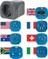 Produktbild: Brennenstuhl Reisestecker-Set, 7 Steckereinsätze, 10A Sicherung, kompakt, schwarz, inkl. Stoffbeutel, für über 150 Länder 666968