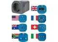Produktbild: Brennenstuhl Reisestecker-Set, 7 Steckereinsätze, 10A Sicherung, kompakt, schwarz, inkl. Stoffbeutel, für über 150 Länder